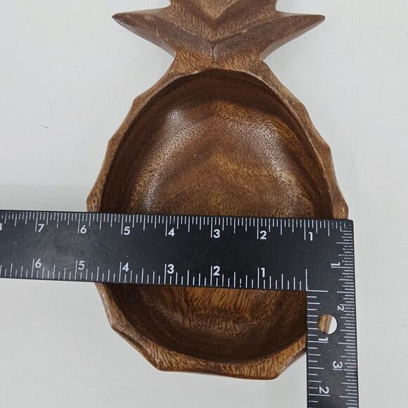 Vintage Genuine Monkey Pod Wood Hand Crafted Pineapple Dish Philippines - Picture 7 of 11